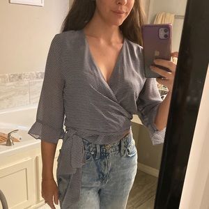 Sadie and Sage Gingham Tie Top